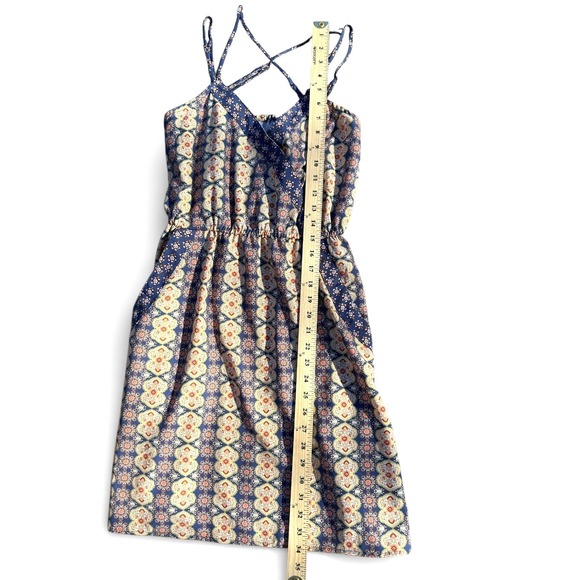 Xhilaration Dress Medium Abstract Faux Wrap Neck Babydoll Boho Cottagecore Farm - Picture 13 of 15